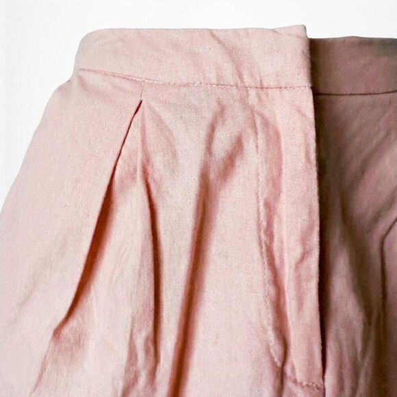 ASOS Pastel Pink Pleated High Waisted Casual Linen Summer Shorts Size 0/XS/S - Picture 6 of 6
